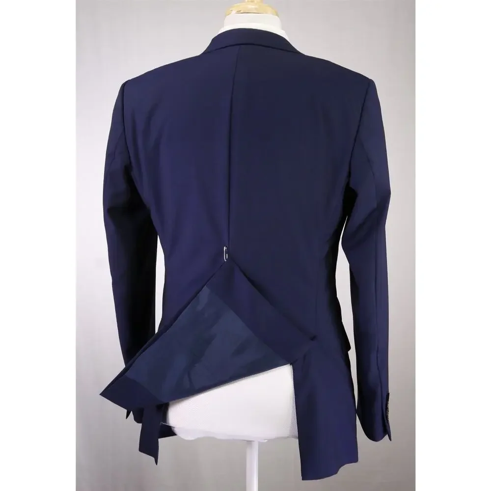 Hugo Boss Huge/Genius Dark Royal Blue Iridescent 2-Btn 110's Wool Suit 40L